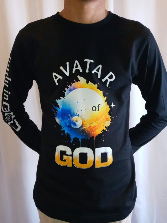 Avatar of God Planet Graphic Long Sleeve Tee (Carbon/Black)